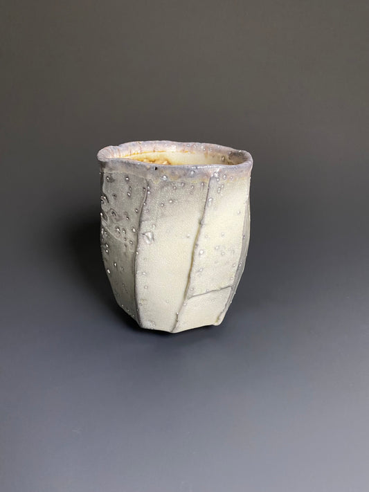 Faceted Wood Fired Porcelain Yunomi