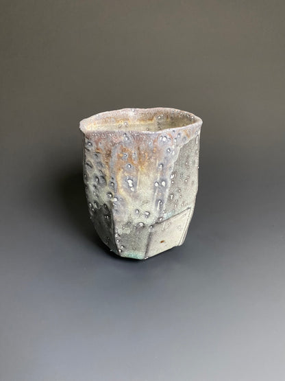 Faceted Wood Fired Porcelain Yunomi