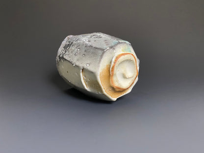 Faceted Wood Fired Porcelain Yunomi