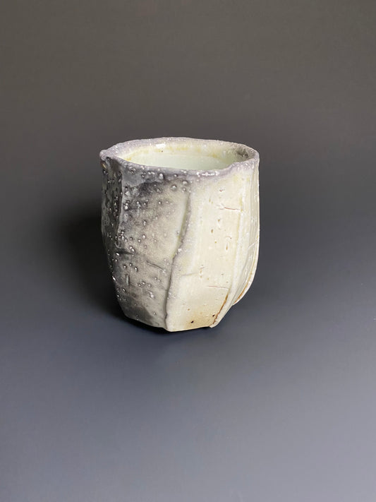Faceted Wood Fired Porcelain Yunomi
