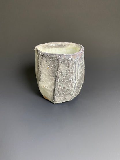 Faceted Wood Fired Porcelain Yunomi
