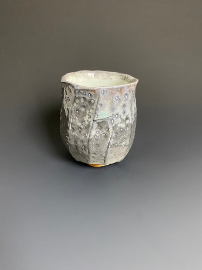 Faceted Wood Fired Porcelain Yunomi