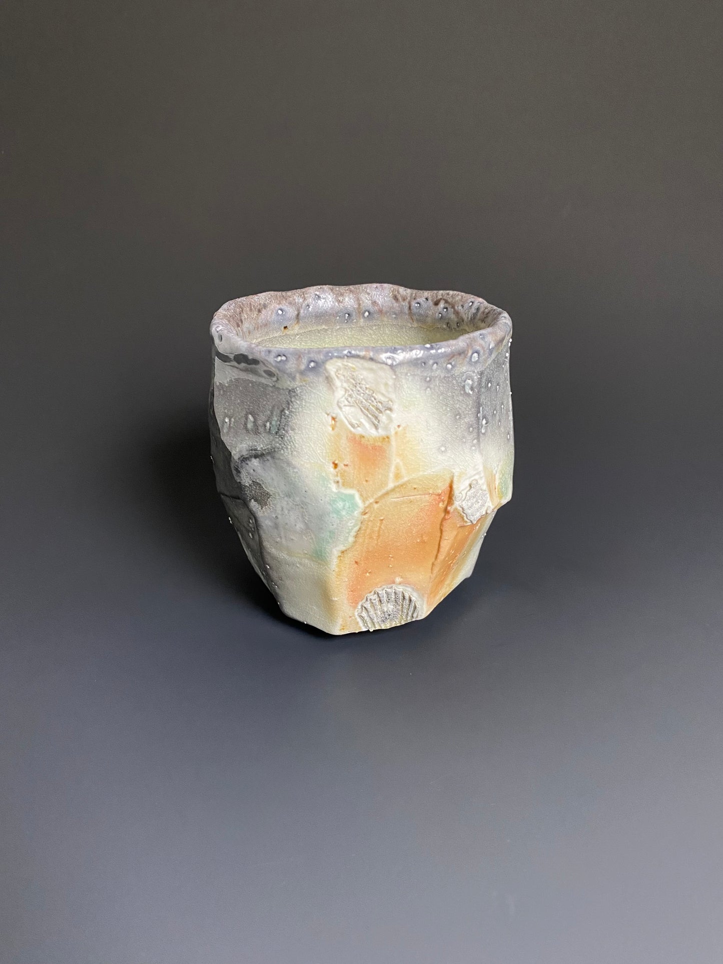 Faceted Wood Fired Porcelain Yunomi