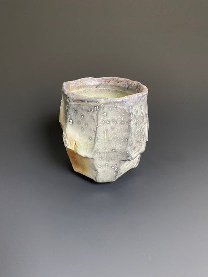 Faceted Wood Fired Porcelain Yunomi