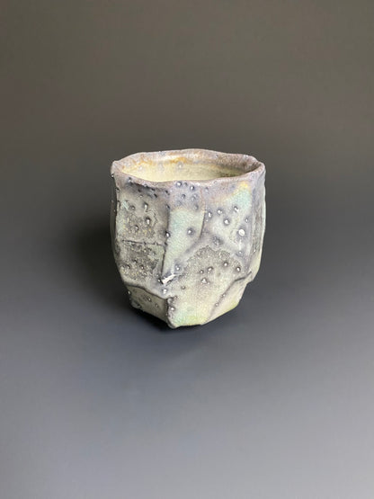 Faceted Wood Fired Porcelain Yunomi