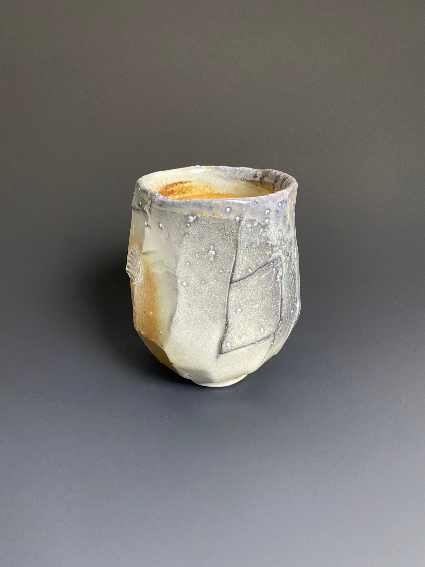 Faceted Wood Fired Porcelain Yunomi