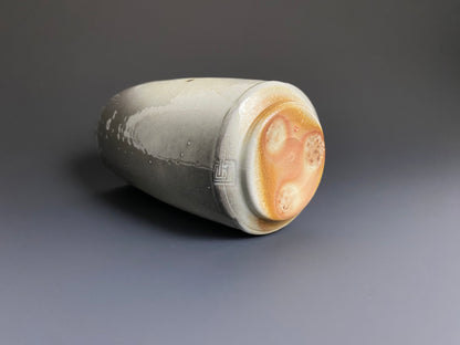 Tall Wood Fired Porcelain Tumbler with Paddle Marks