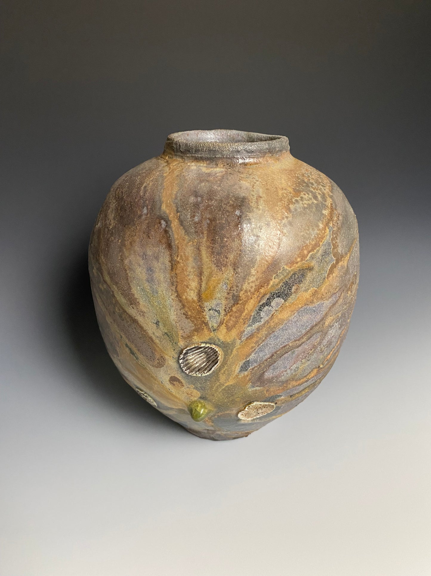 Wood Fired Vase with Jewel