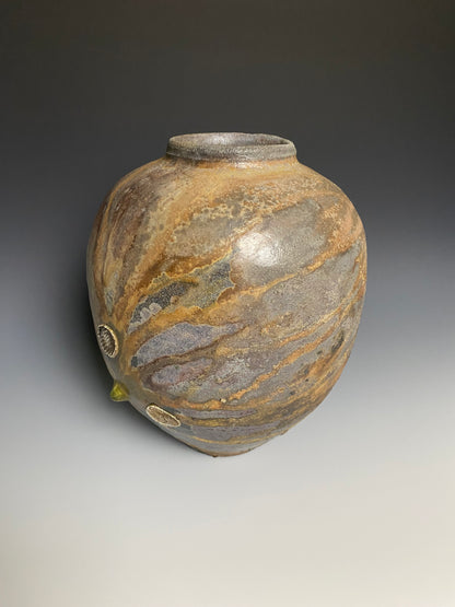 Wood Fired Vase with Jewel