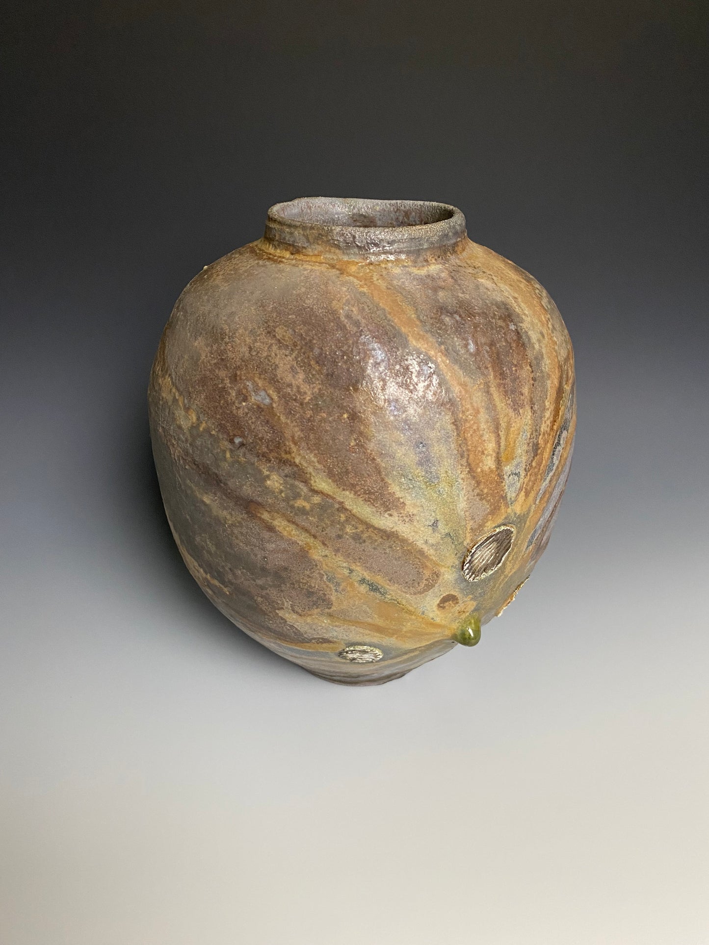 Wood Fired Vase with Jewel