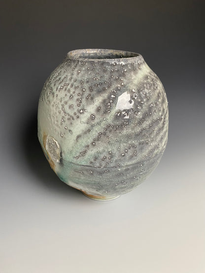 Wood Fired Porcelain Vase with Jewel