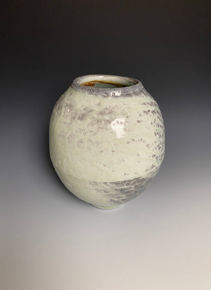 Wood Fired Porcelain Vase with Jewel