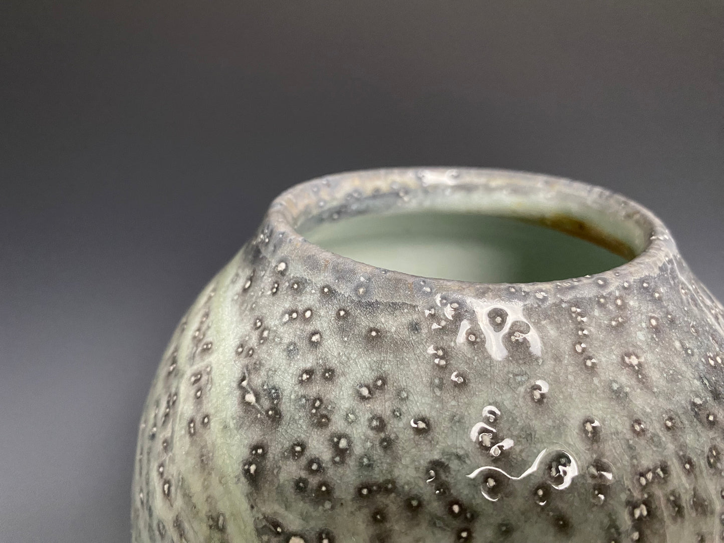 Wood Fired Porcelain Vase with Jewel