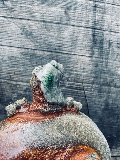 Wood Fired Canteen with Melted Glass Inclusions