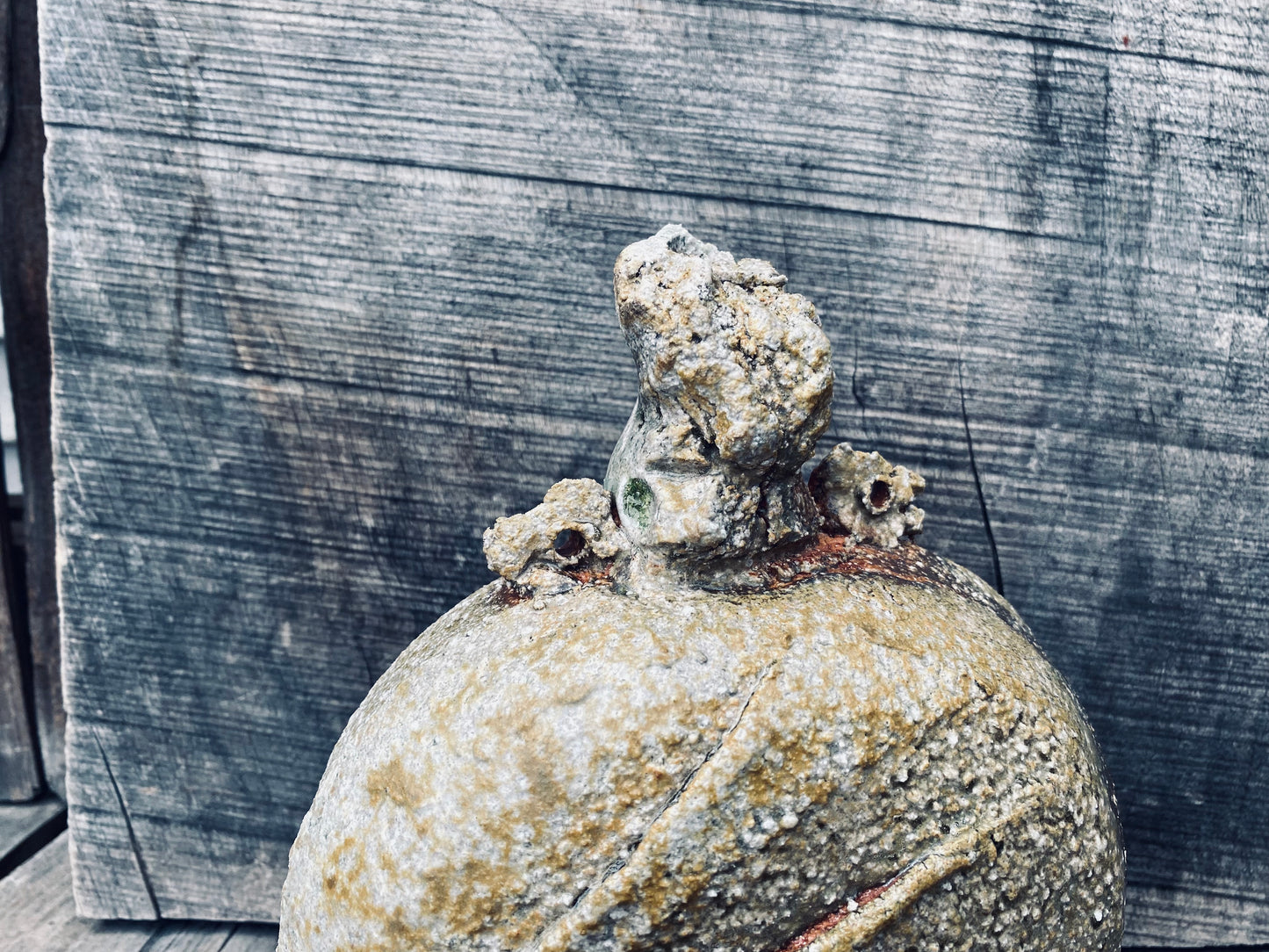Wood Fired Canteen with Melted Glass Inclusions