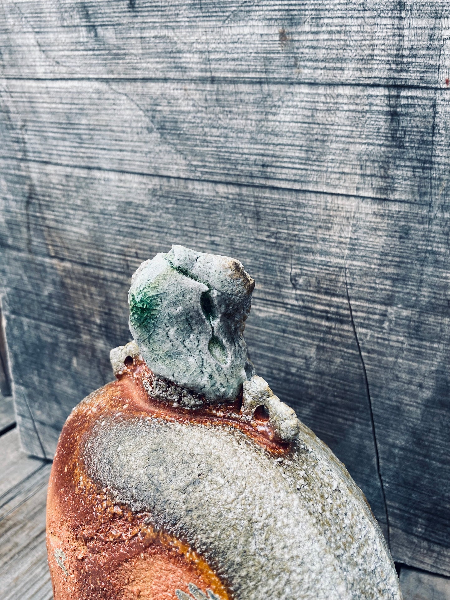 Wood Fired Canteen with Melted Glass Inclusions