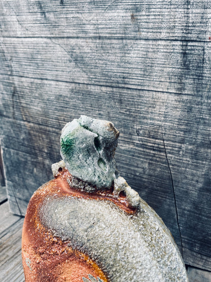 Wood Fired Canteen with Melted Glass Inclusions