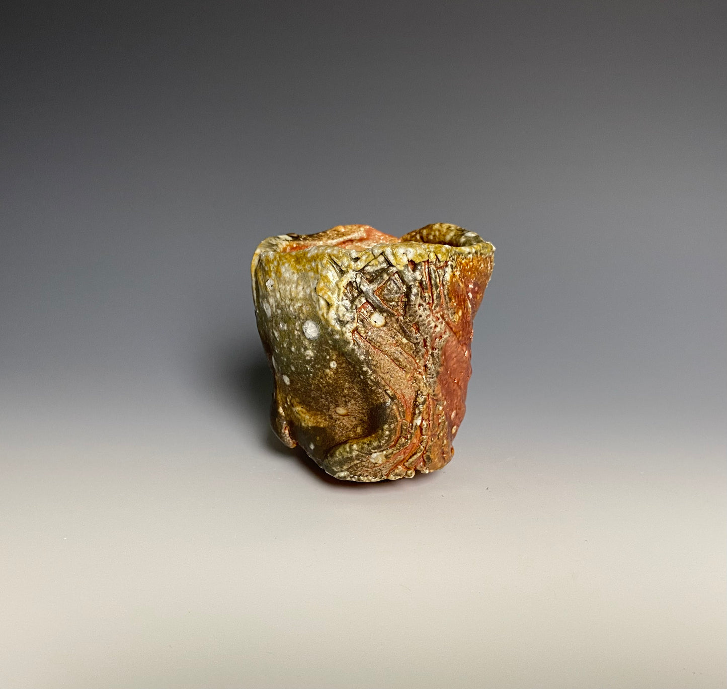 Wood fired hand carved yunomi
