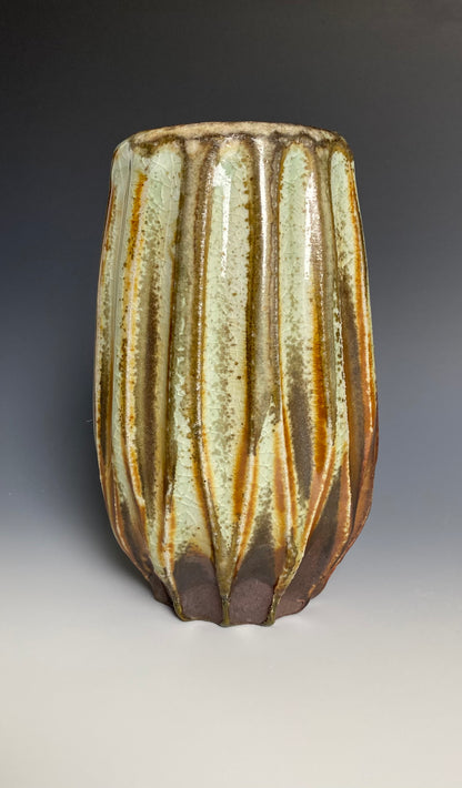 Wood Fired Faceted Vase