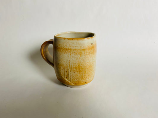 Orange Cream Mug with Paddle Marks