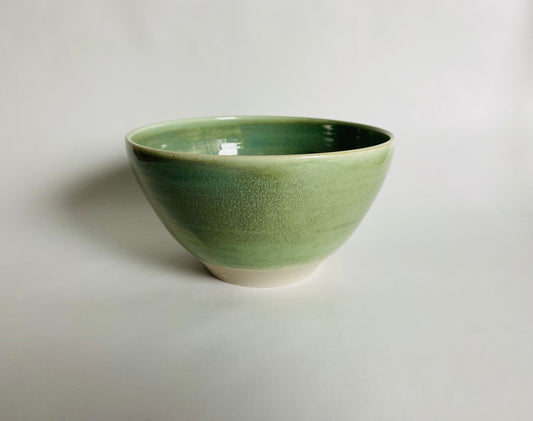 Ramen Bowl with a Light Green Glaze