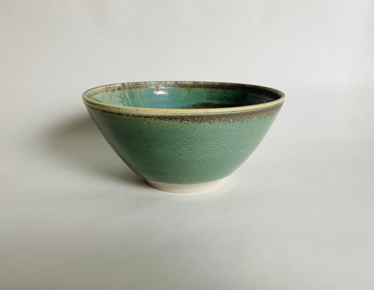 Ramen Bowl with a Green/Carbon Glaze
