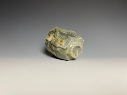 Wood Fired Faceted Yunomi with Blue Jewel