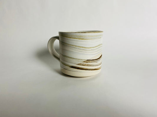 Mug with a White Glaze and Marbleized Clay