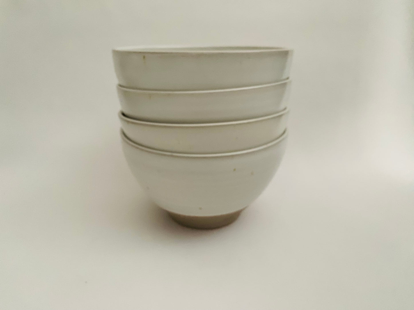 Set of four ramen style bowls in white