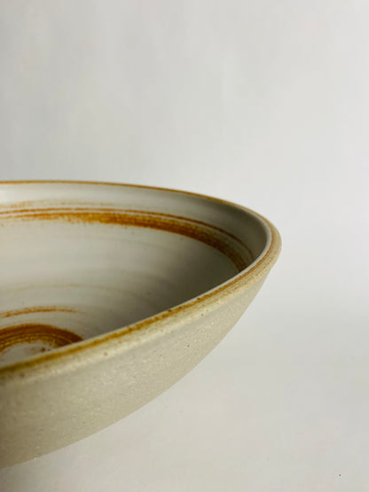 Serving Bowl with a Matte Glaze and Bare Clay