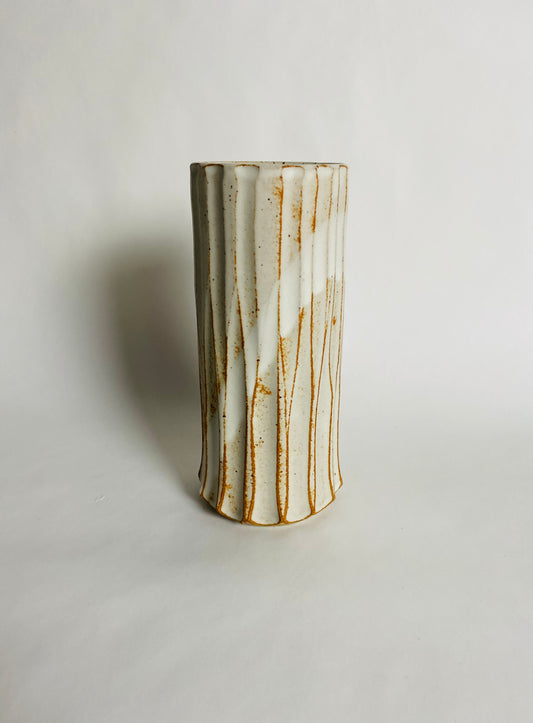 Fluted Vase with an Iron Glaze