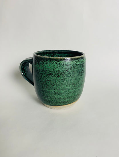 Mug with a Forest Green Glaze with Crystals