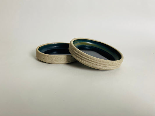 A Pair of Small Dishes in Midnight Blue Glaze