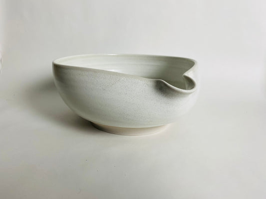 Pouring Bowl with a White Satin Glaze