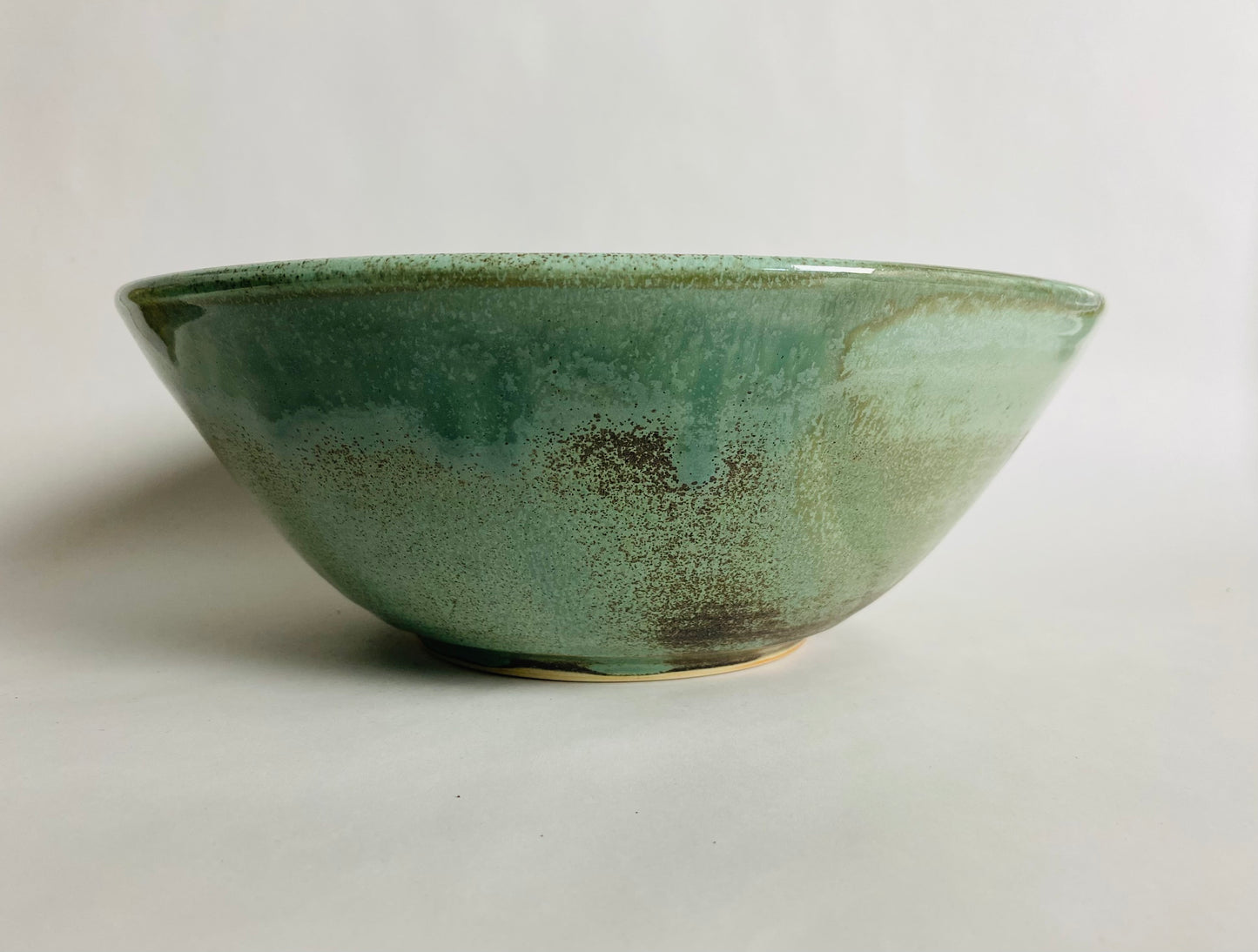 Serving Bowl with a Light Green Glaze