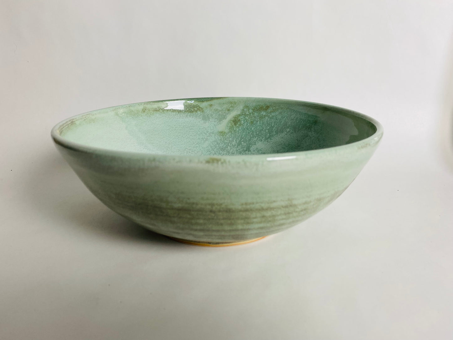 Serving Bowl with a Light Green Glaze