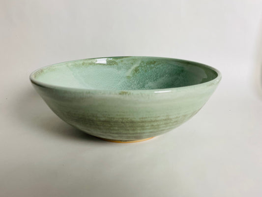 Serving Bowl with a Light Green Glaze