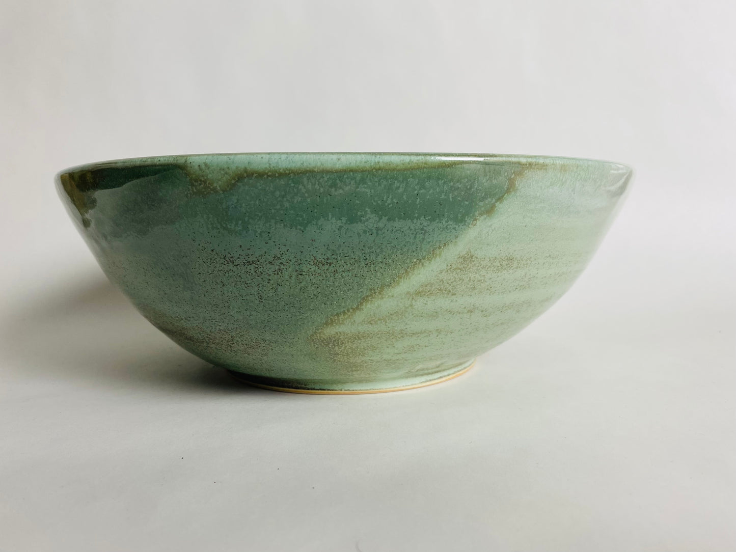 Serving Bowl with a Light Green Glaze