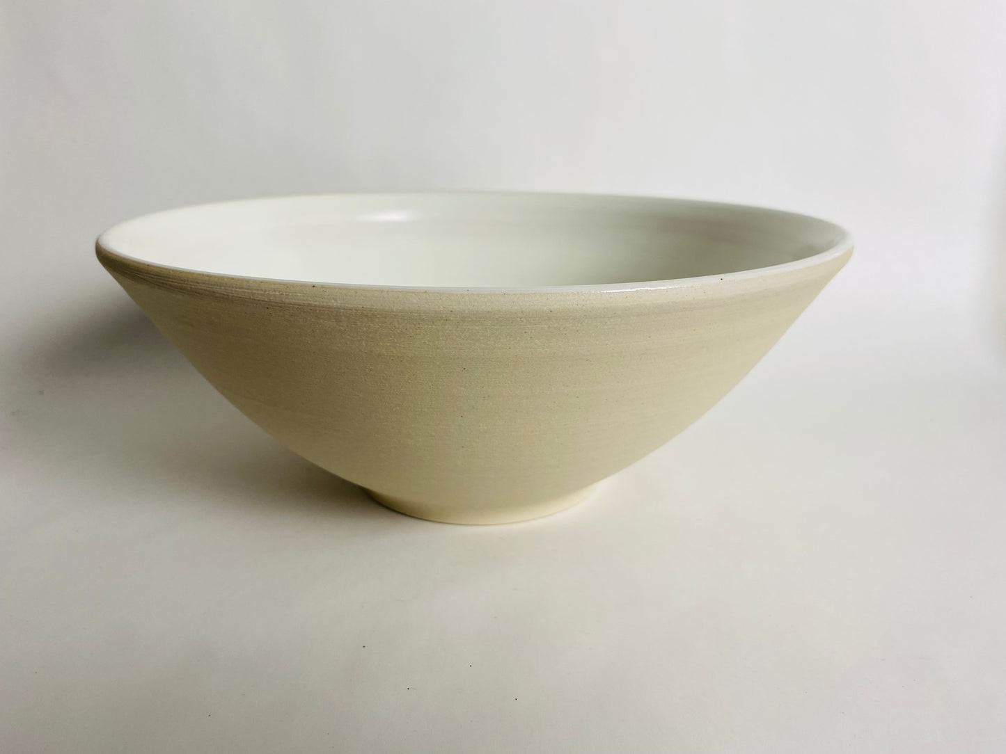 Serving Bowl with a Satin White Glaze